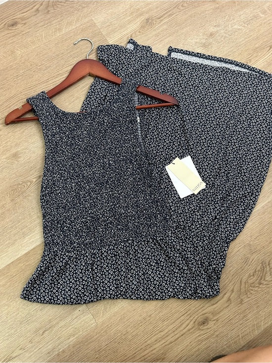 Nation LA 100% Pima Cotton Clementine Smocked Midi Dress Navy