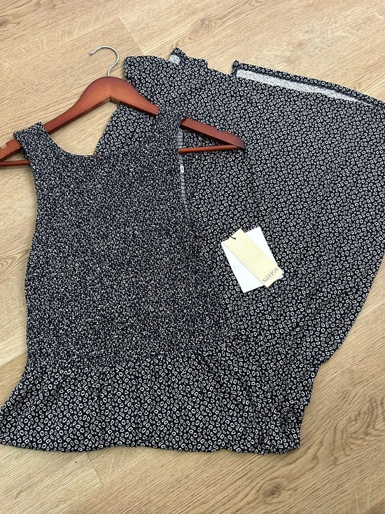 Nation LA 100% Pima Cotton Clementine Smocked Midi Dress Navy