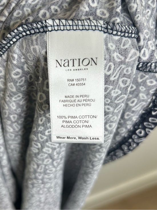 Nation LA 100% Pima Cotton Clementine Smocked Midi Dress Navy