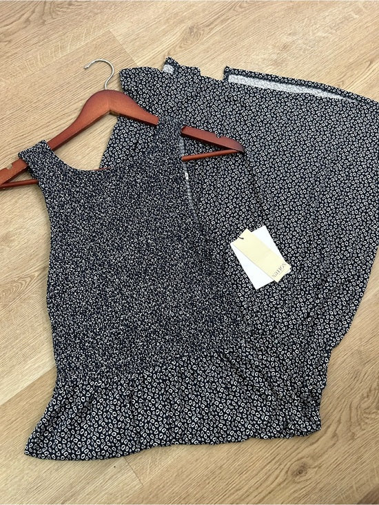 Nation LA 100% Pima Cotton Clementine Smocked Midi Dress Navy