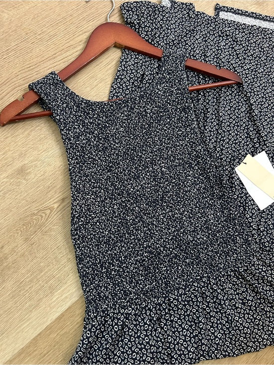 Nation LA 100% Pima Cotton Clementine Smocked Midi Dress Navy