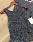 Nation LA 100% Pima Cotton Clementine Smocked Midi Dress Navy