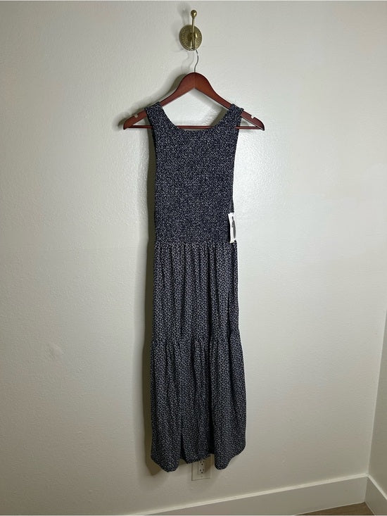 Nation LA 100% Pima Cotton Clementine Smocked Midi Dress Navy