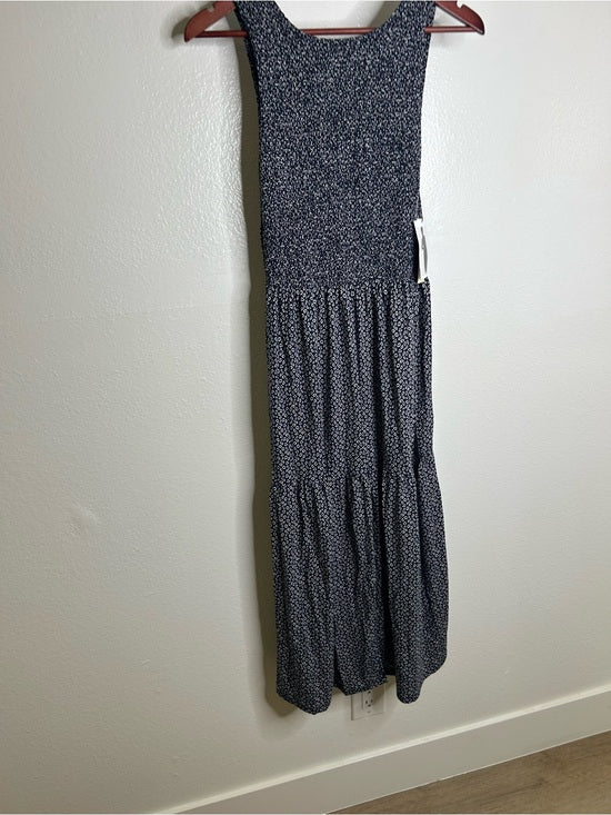 Nation LA 100% Pima Cotton Clementine Smocked Midi Dress Navy