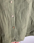 Xirena 100% Cotton Gauze Tyler Shirt in Dark Seagrass