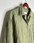 Xirena 100% Cotton Gauze Tyler Shirt in Dark Seagrass