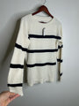 L.L. Bean 100% Cotton Sunwashed Waffle Striped Lightweight Sweater Top