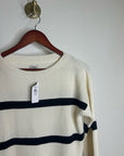 L.L. Bean 100% Cotton Sunwashed Waffle Striped Lightweight Sweater Top