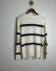 L.L. Bean 100% Cotton Sunwashed Waffle Striped Lightweight Sweater Top