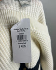 L.L. Bean 100% Cotton Sunwashed Waffle Striped Lightweight Sweater Top