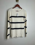 L.L. Bean 100% Cotton Sunwashed Waffle Striped Lightweight Sweater Top