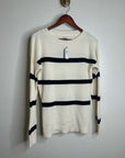 L.L. Bean 100% Cotton Sunwashed Waffle Striped Lightweight Sweater Top