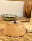 925 Sterling Silver Genuine Garnet Heart Ring