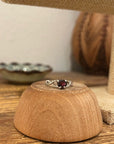 925 Sterling Silver Genuine Garnet Heart Ring