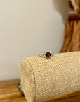 925 Sterling Silver Genuine Garnet Heart Ring