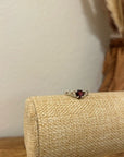 925 Sterling Silver Genuine Garnet Heart Ring