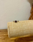 925 Sterling Silver Genuine Garnet Heart Ring