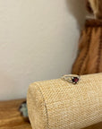 925 Sterling Silver Genuine Garnet Heart Ring