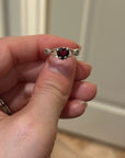925 Sterling Silver Genuine Garnet Heart Ring