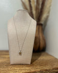 925 Sterling Silver Citrine Stone Natural Diamond Accent 18 in Chain Necklace