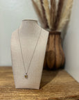 925 Sterling Silver Citrine Stone Natural Diamond Accent 18 in Chain Necklace