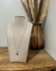 925 Sterling Silver Citrine Stone Natural Diamond Accent 18 in Chain Necklace