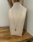 925 Sterling Silver Citrine Stone Natural Diamond Accent 18 in Chain Necklace