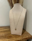 925 Sterling Silver Citrine Stone Natural Diamond Accent 18 in Chain Necklace