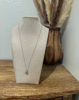 925 Sterling Silver Citrine Stone Natural Diamond Accent 18 in Chain Necklace