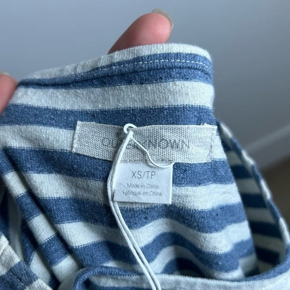 Outerknown 100% Cotton Blue White Striped Scoop Neck Coastal Nautical Dress