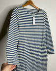 Outerknown 100% Cotton Blue White Striped Scoop Neck Coastal Nautical Dress