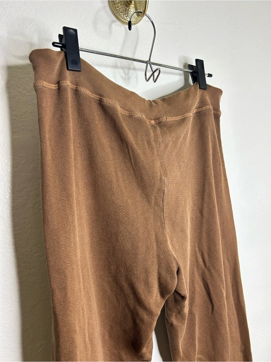 Anthropologie Self - Contrast 100% Cotton Wide Leg Chocolate Brown Sweatpant