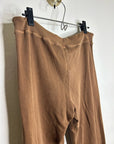 Anthropologie Self - Contrast 100% Cotton Wide Leg Chocolate Brown Sweatpant