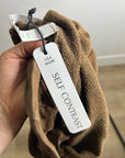 Anthropologie Self - Contrast 100% Cotton Wide Leg Chocolate Brown Sweatpant