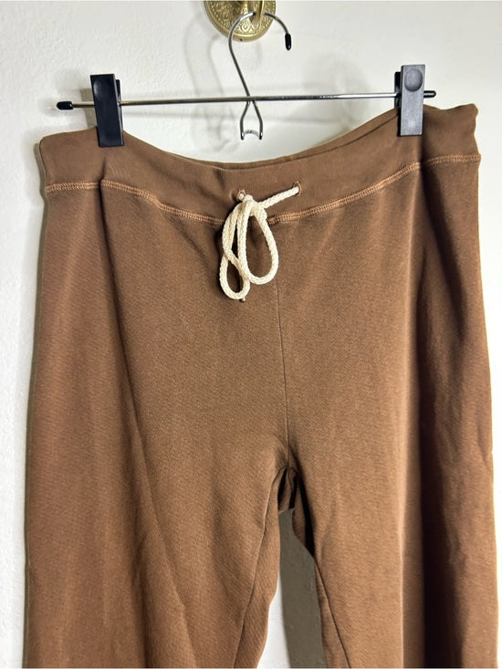 Anthropologie Self - Contrast 100% Cotton Wide Leg Chocolate Brown Sweatpant