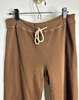 Anthropologie Self - Contrast 100% Cotton Wide Leg Chocolate Brown Sweatpant