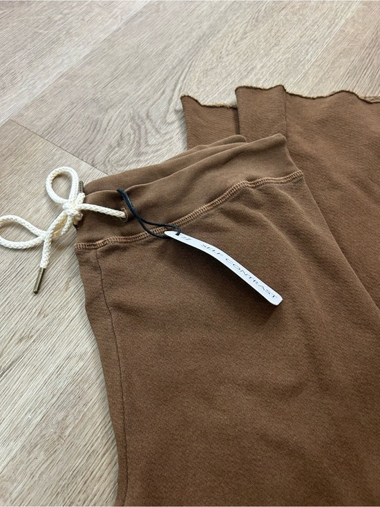 Anthropologie Self - Contrast 100% Cotton Wide Leg Chocolate Brown Sweatpant