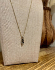 925 Sterling Silver Gold Plated Blue Sapphire Diamond Accent Pendant Necklace