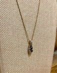 925 Sterling Silver Gold Plated Blue Sapphire Diamond Accent Pendant Necklace