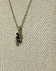 925 Sterling Silver Gold Plated Blue Sapphire Diamond Accent Pendant Necklace