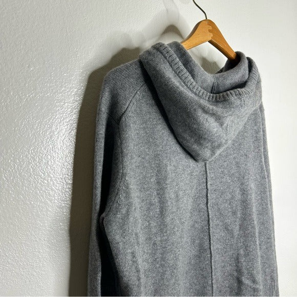 Unsubscribed 100% Cashmere Hooded Sweater Top Gray
