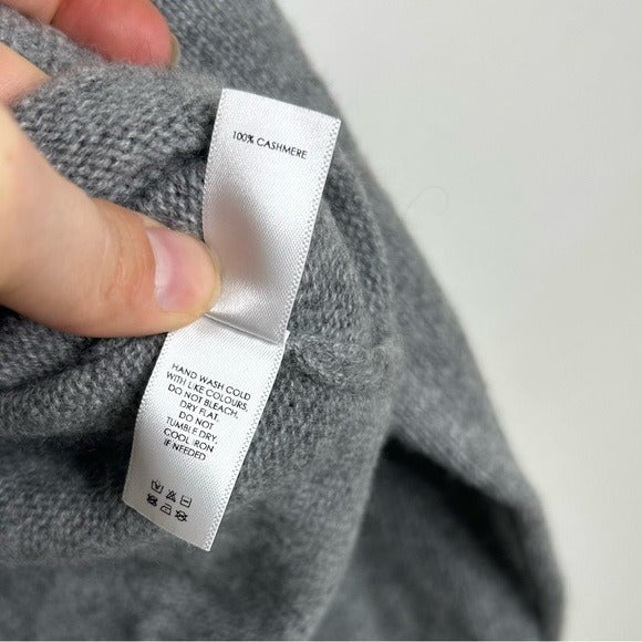 Unsubscribed 100% Cashmere Hooded Sweater Top Gray