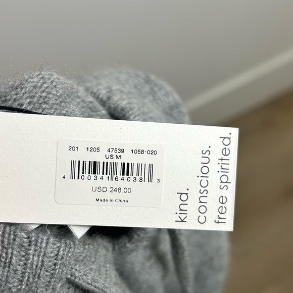 Unsubscribed 100% Cashmere Hooded Sweater Top Gray