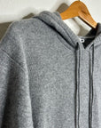 Unsubscribed 100% Cashmere Hooded Sweater Top Gray