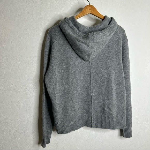 Unsubscribed 100% Cashmere Hooded Sweater Top Gray