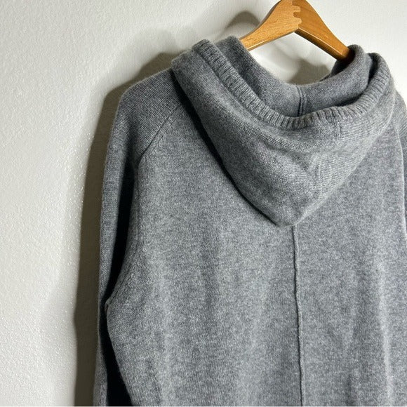 Unsubscribed 100% Cashmere Hooded Sweater Top Gray