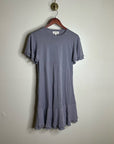 Nation LA 100% Pima Cotton Lavender Lettuce Hem Short Sleeve Mini Dress