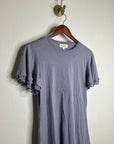 Nation LA 100% Pima Cotton Lavender Lettuce Hem Short Sleeve Mini Dress