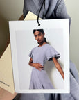 Nation LA 100% Pima Cotton Lavender Lettuce Hem Short Sleeve Mini Dress