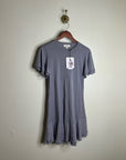 Nation LA 100% Pima Cotton Lavender Lettuce Hem Short Sleeve Mini Dress